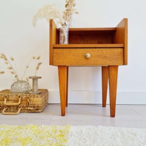 Table de chevet pieds compas, années 60