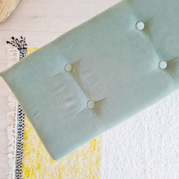 Banc en bois ancien bleu velours