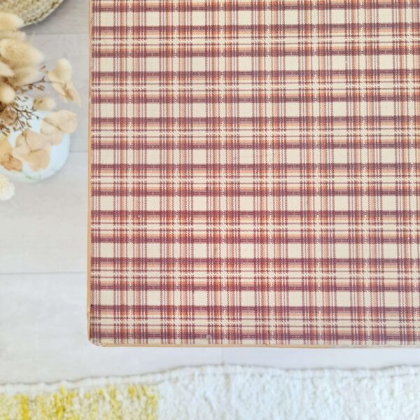 Table basse ancienne rotin tartan