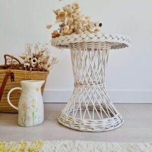 Table basse ancienne osier