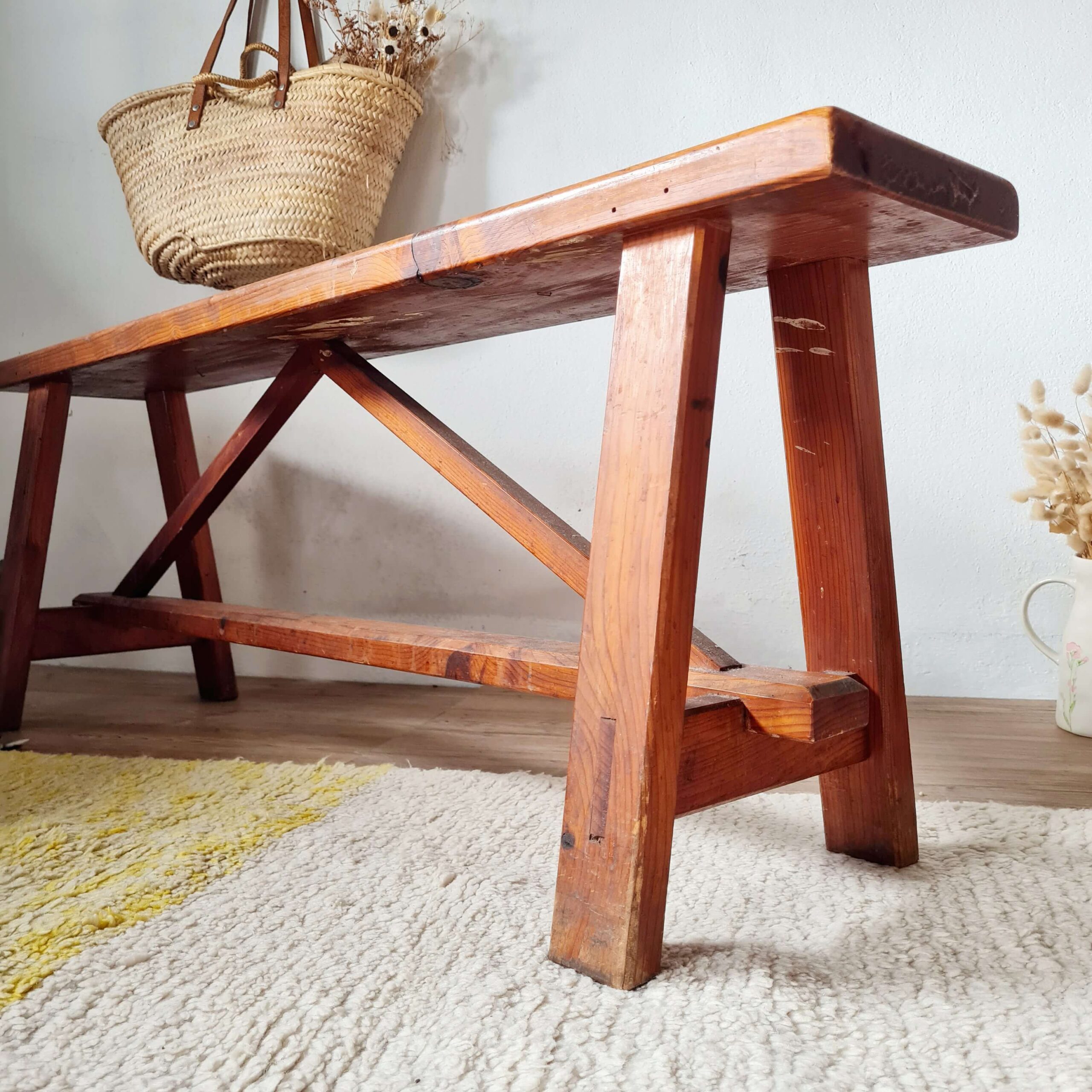 Banc de ferme ancien L130