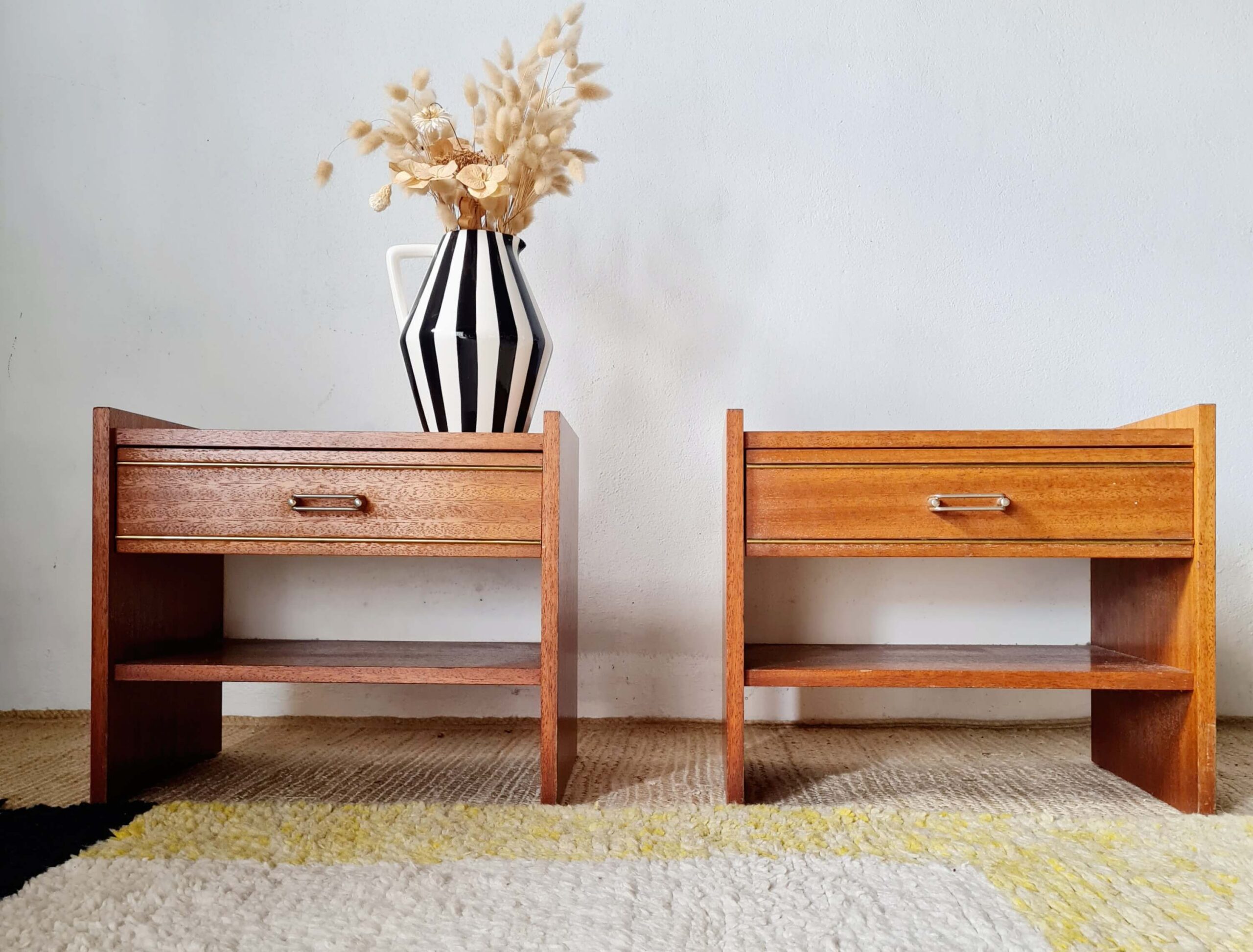 Paire de chevets, années 60, chevets anciens vintage