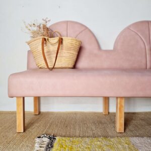 Banquette bistrot simili cuir rose