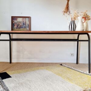 Table industrielle vintage bois et métal