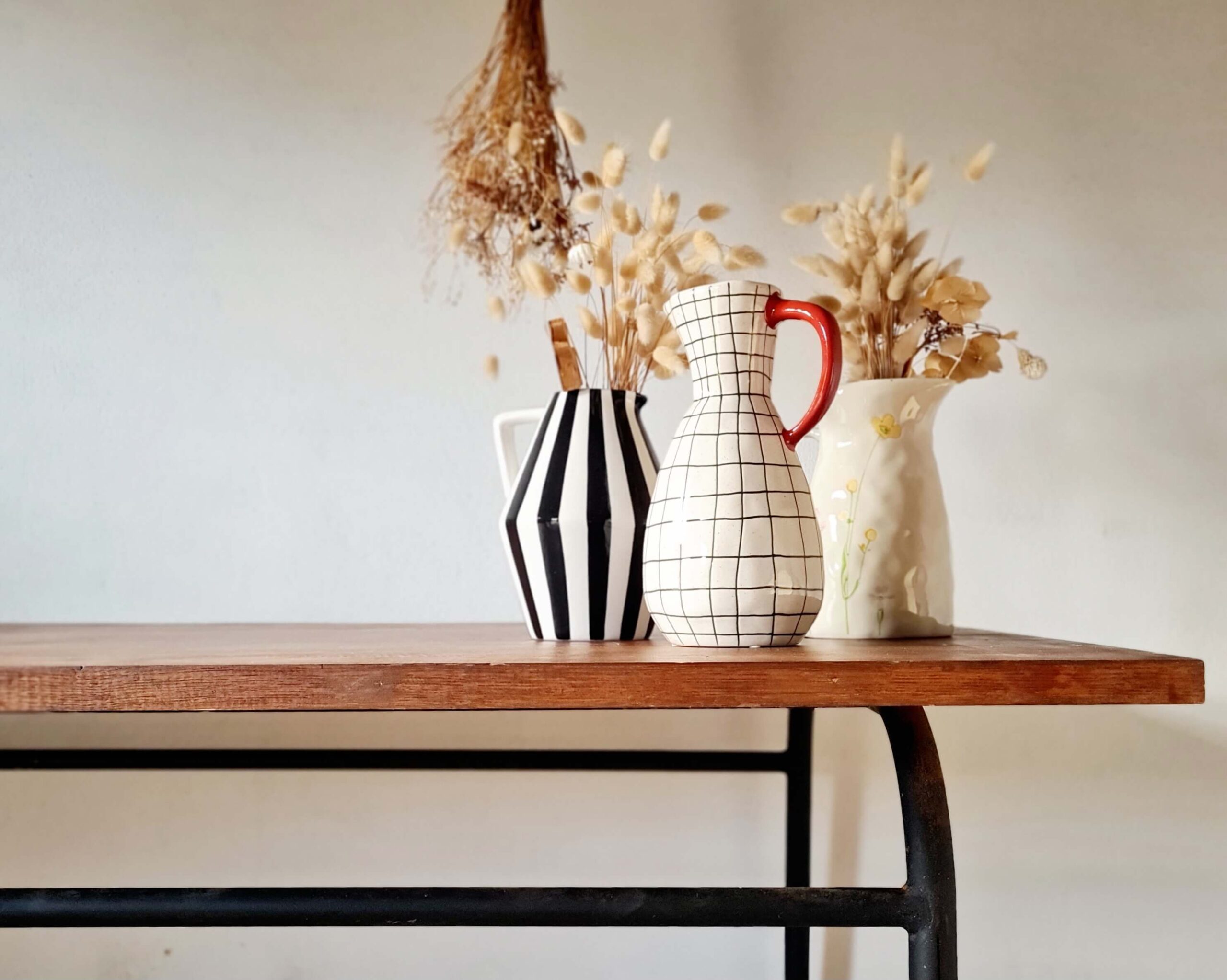 Table industrielle vintage bois et métal