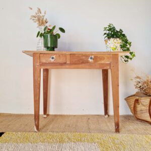 Table de ferme ancienne 2 tiroirs