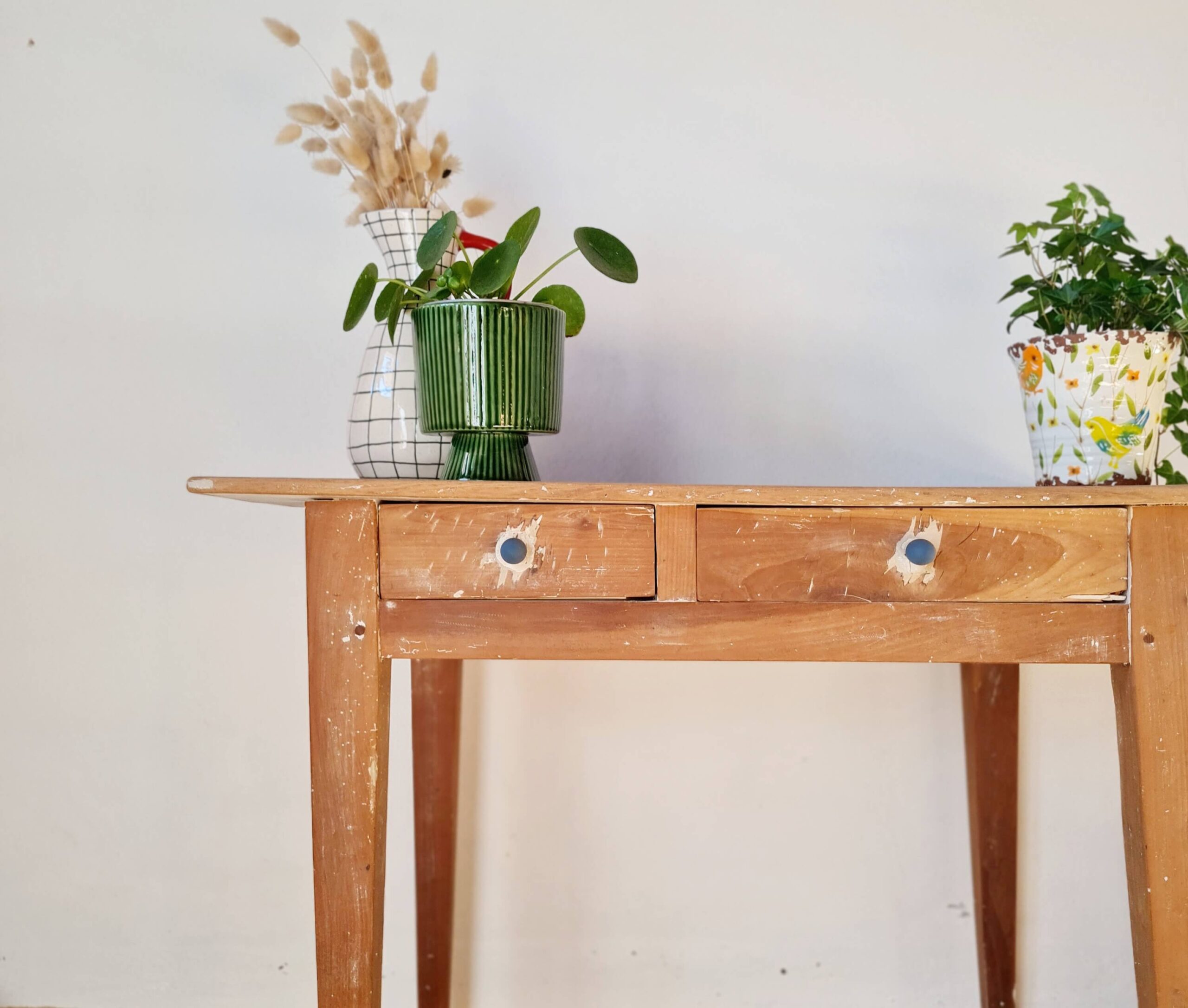 Table de ferme ancienne 2 tiroirs