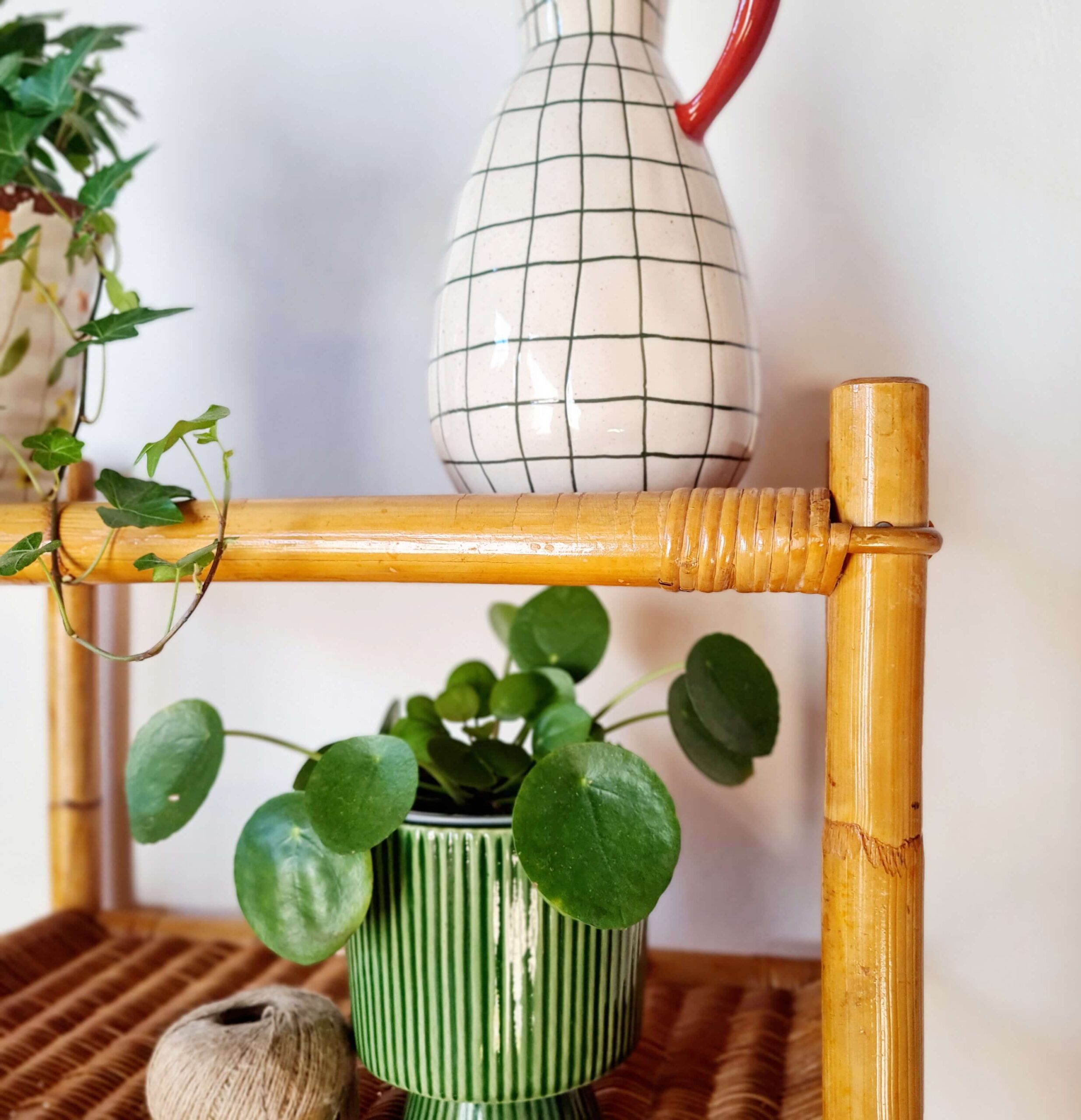 Etagère ancienne rotin - bibliothèque