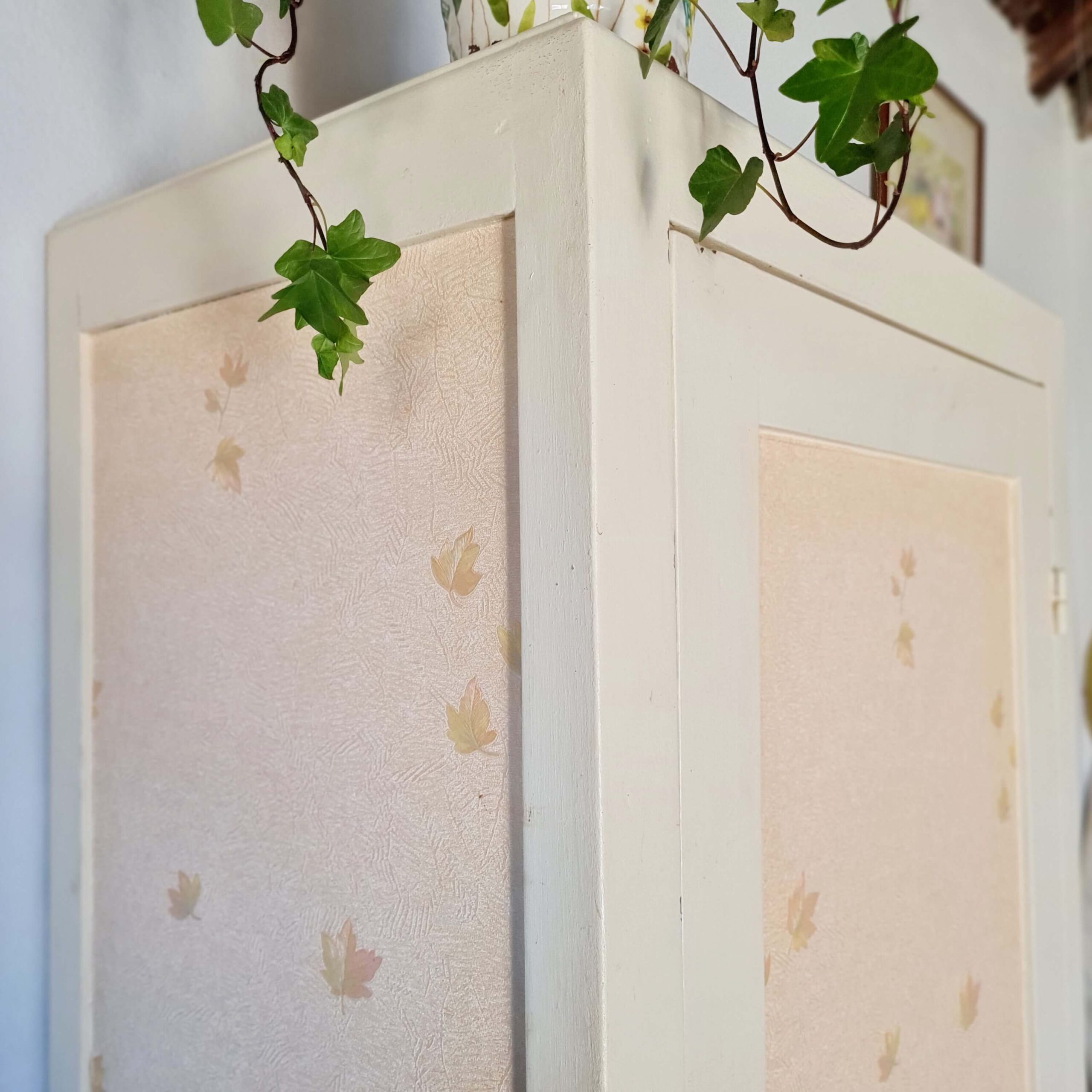 Bonnetière parisienne ancienne patinée – armoire étroite vintage