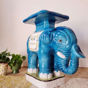 Porte-plante table d'appoint éléphant vintage