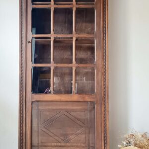 Bibliothèque vitrée ancienne en bois massif